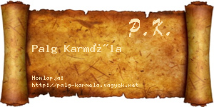 Palg Karméla névjegykártya
